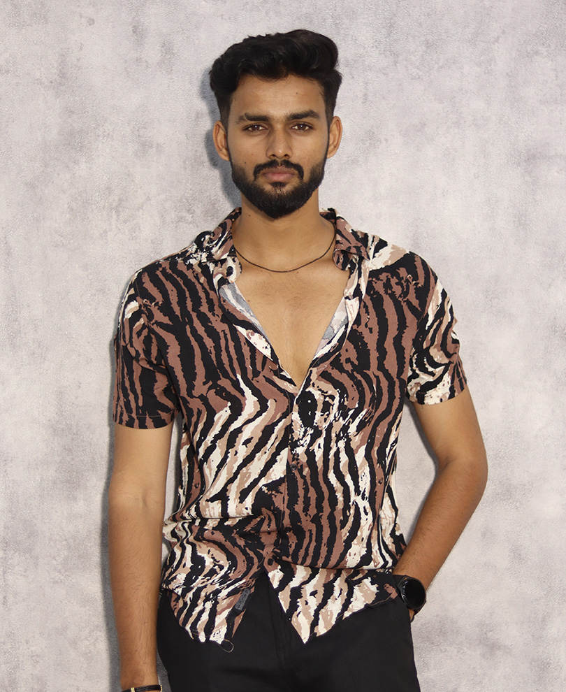 Animal Printed Shirt Half
