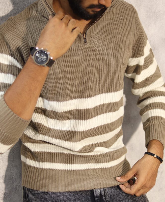 Light Brown Imported Zipper Tee - Image 2