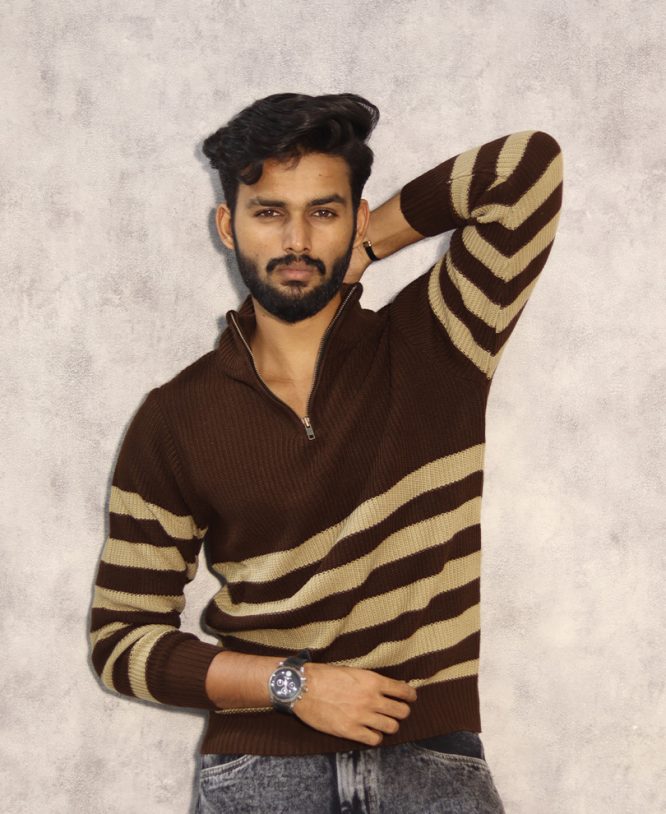 Brown Imported Zipper Tee