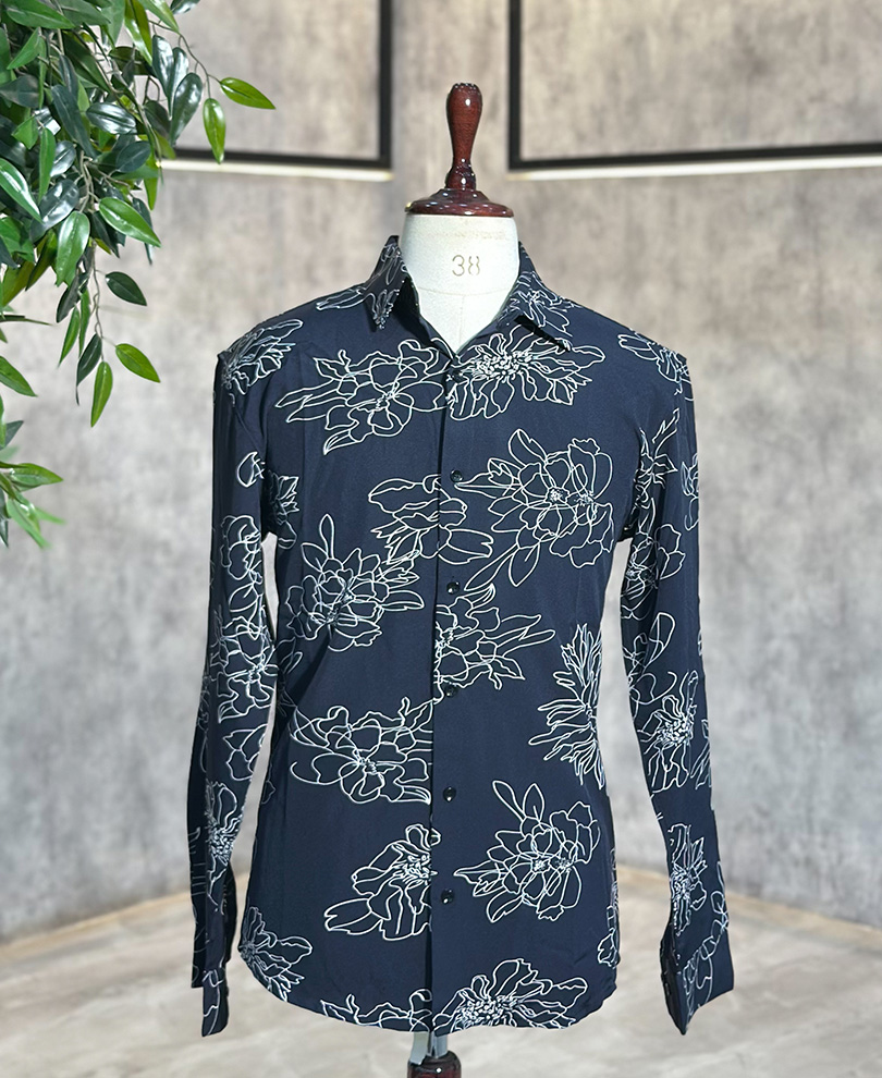 Navy Blue Printed Shirt 1