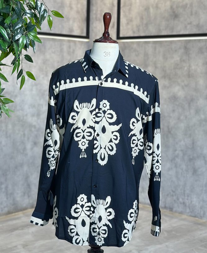 Navy Blue Printed Shirt 2