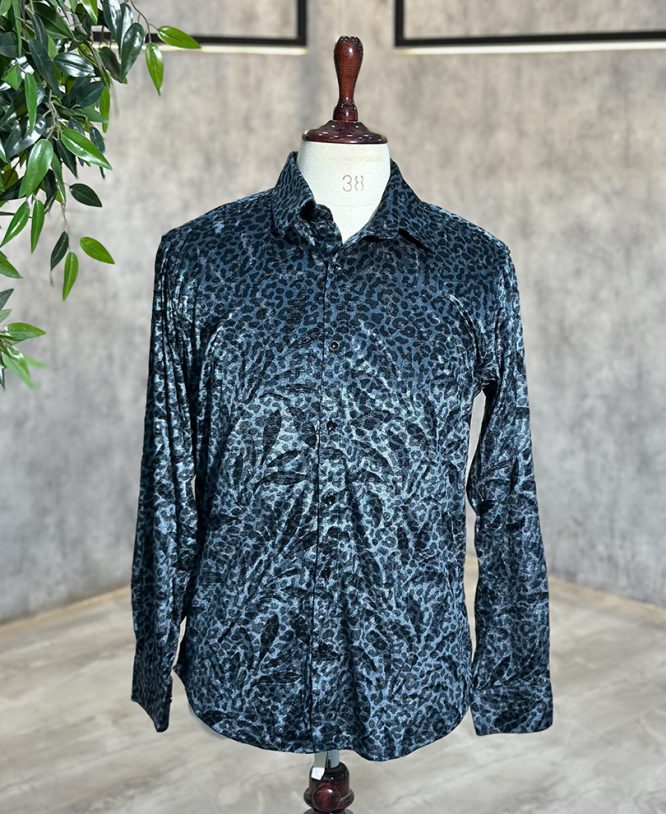 Blue Animal Printed Shirt