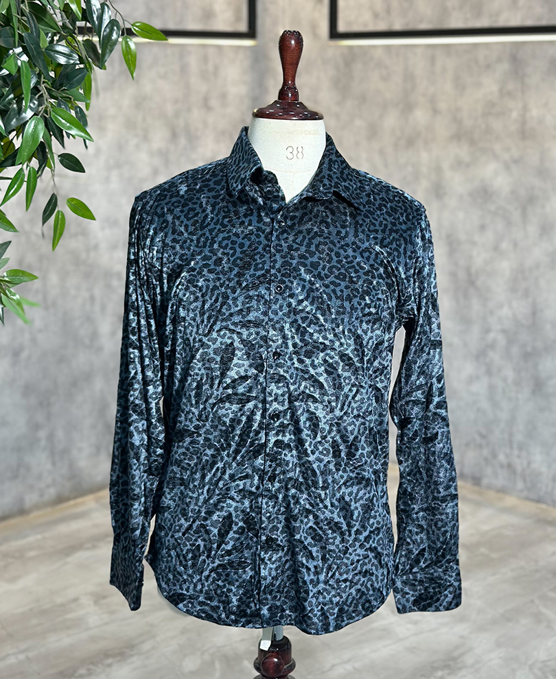 Blue Animal Printed Shirt