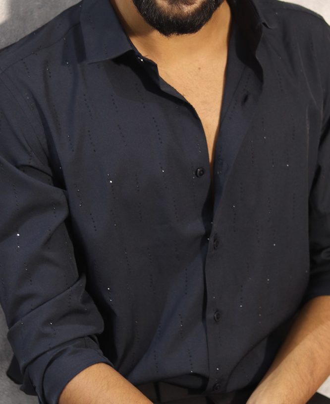 Navy Blue Stone Shirt - Image 2
