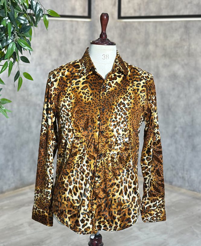Orange Animal Printed Shirt
