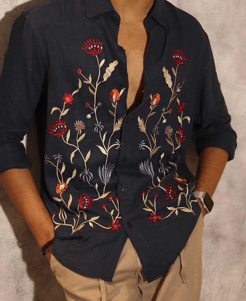 Blue Embroidery Shirt - Image 2
