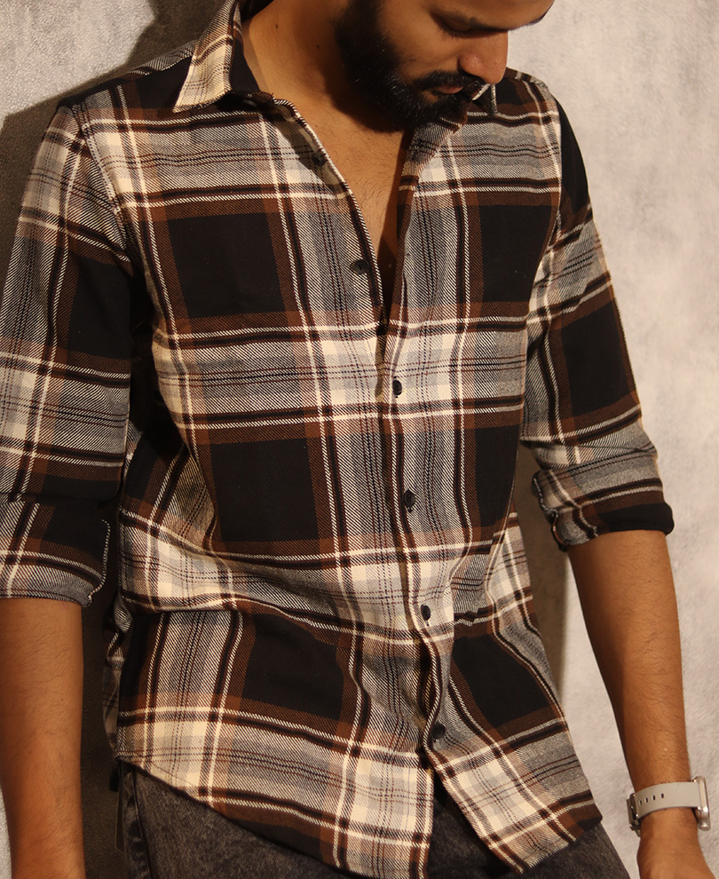 Brown Checked Shirt - Image 2