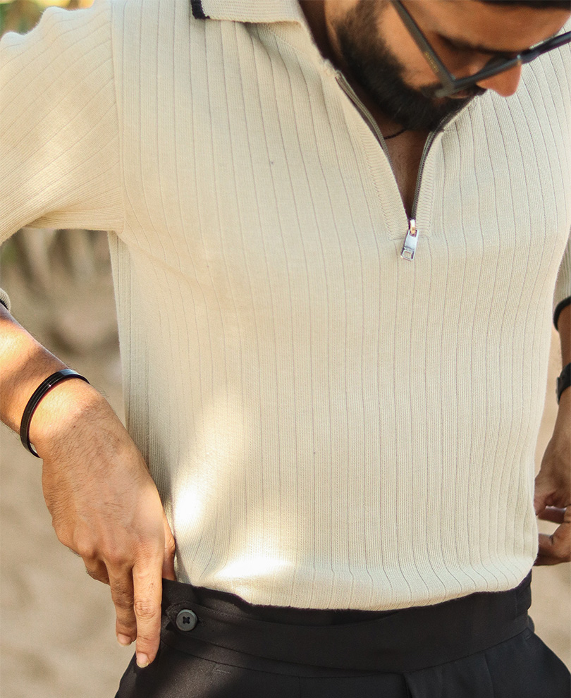 Cream Netted Tee - Image 2