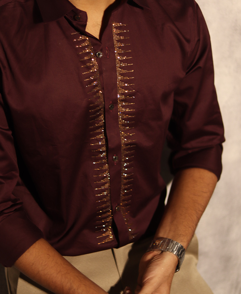 Maroon Stone Shirt - Image 2