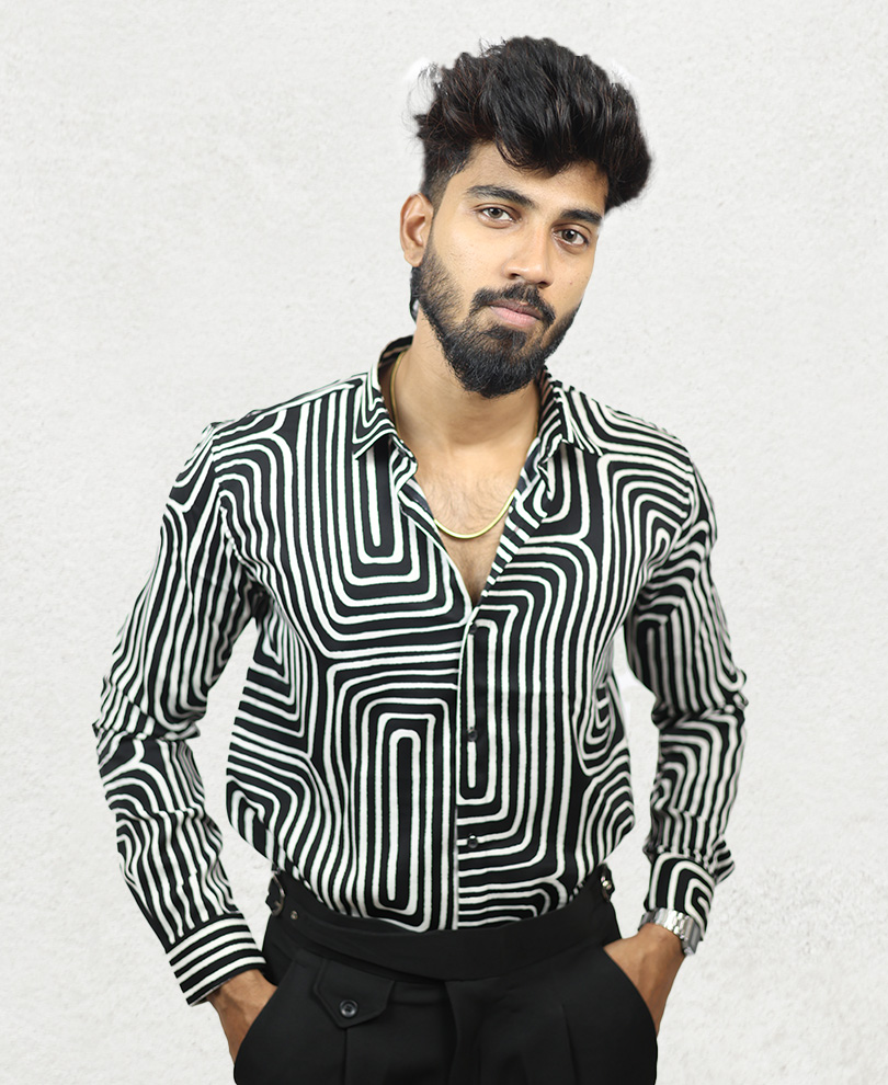 Black and White Printed Shirt