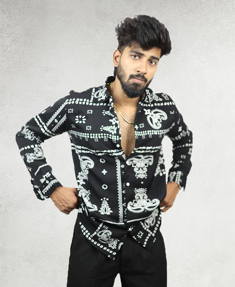 Black Printed Shirt