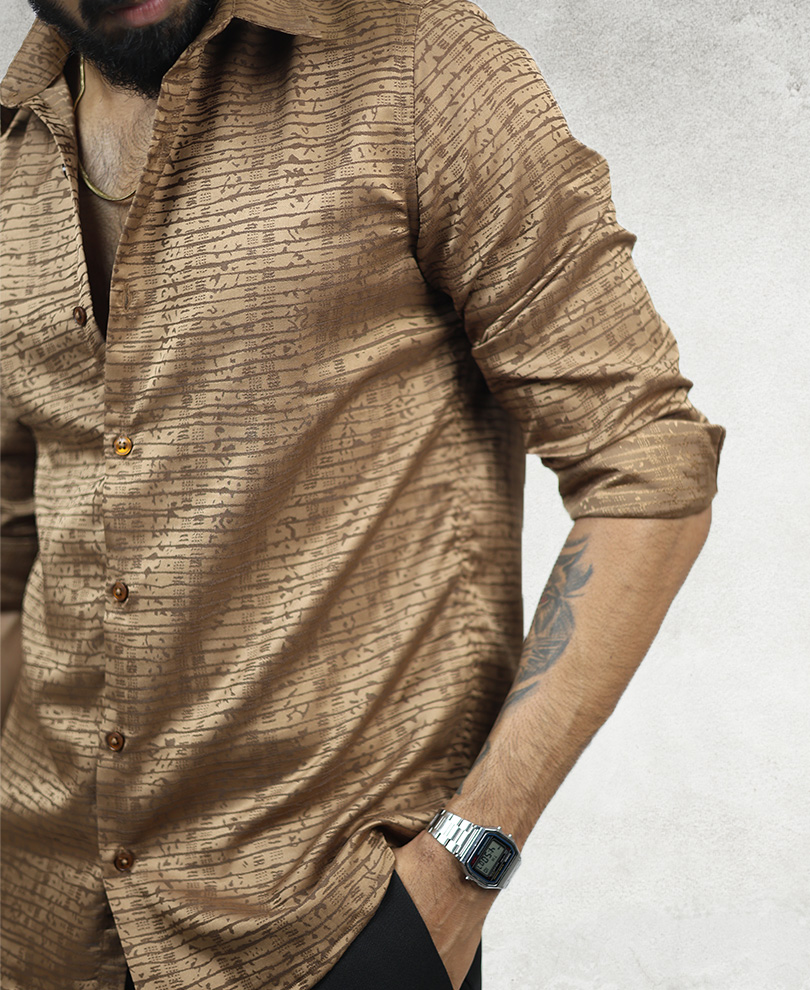 Brown Designer Shirt - Image 2