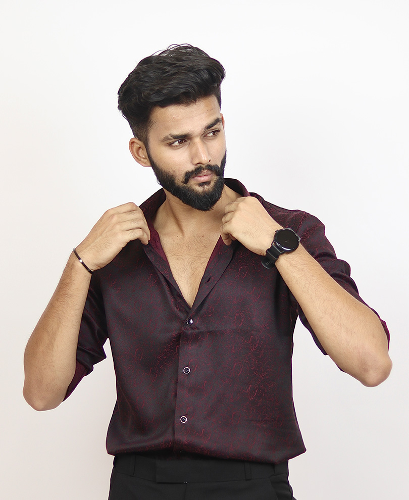 Maroon Designer Shirt 1