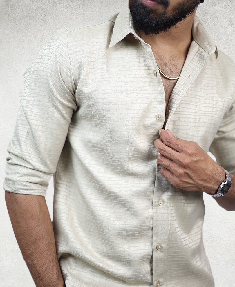 Cream Designer Shirt - Image 2