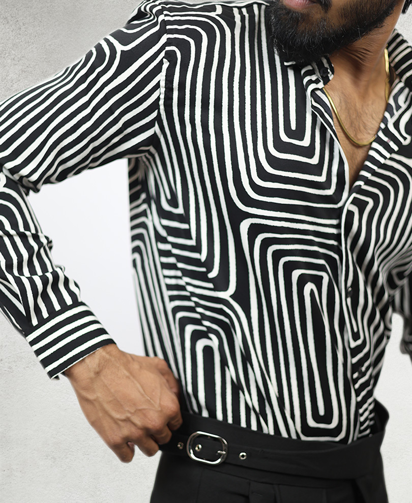 Black and White Printed Shirt - Image 2