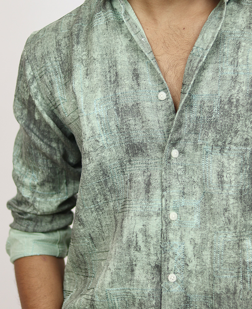 Green Printed Shirt - Image 2