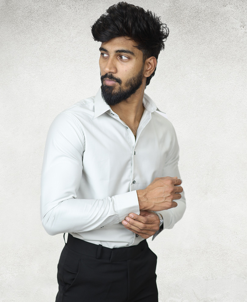 Light Grey Plain Shirt