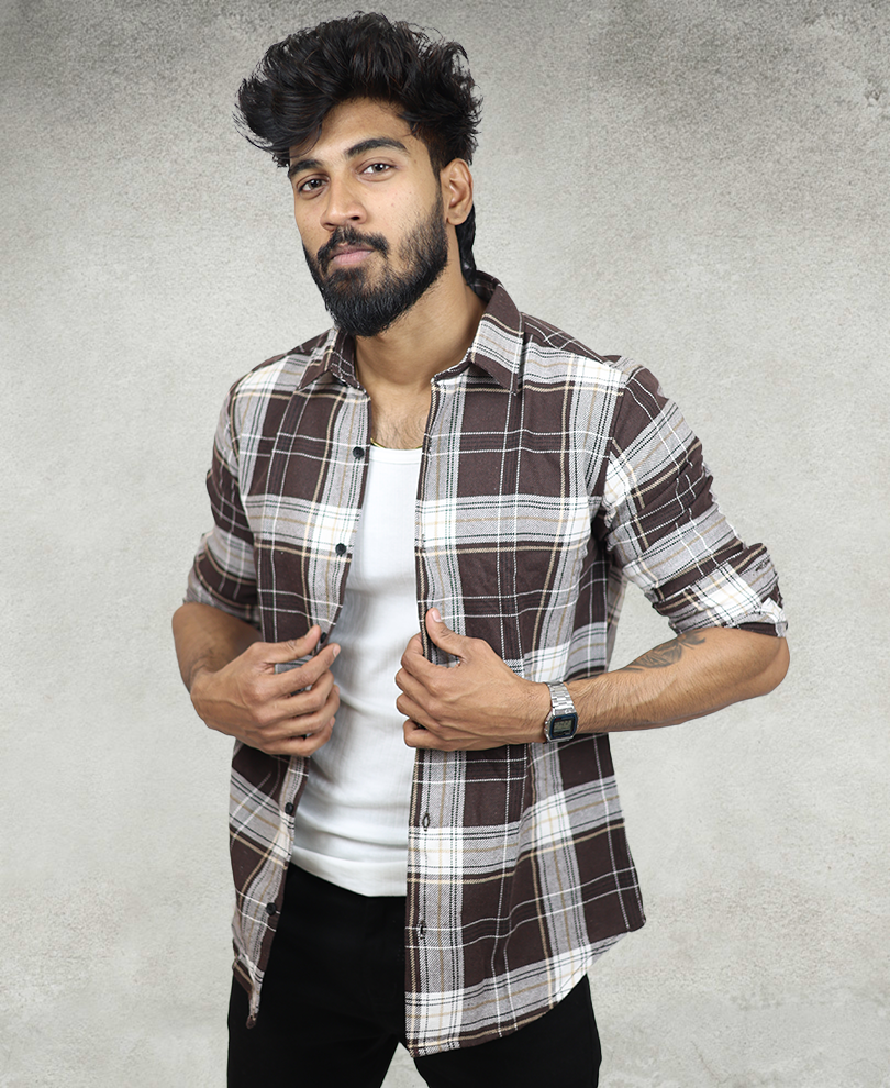 Brown Checked Shirt