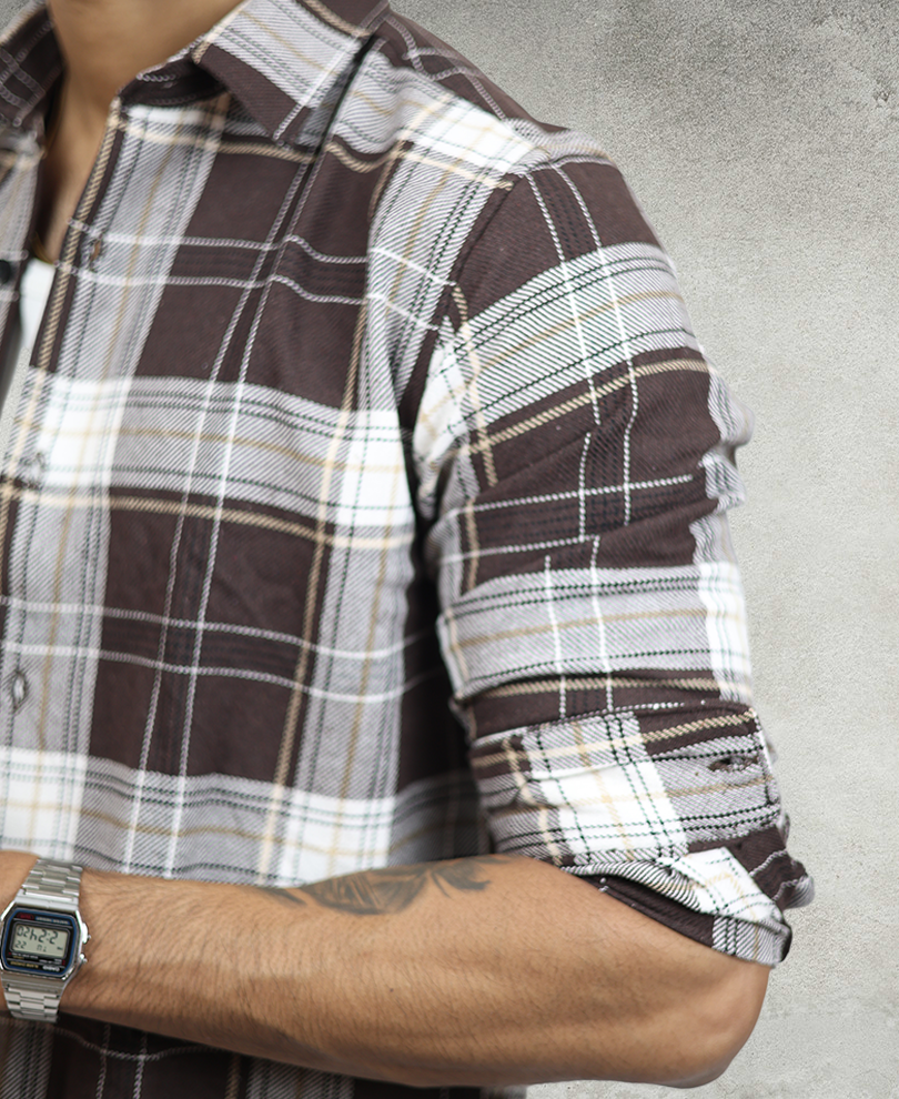 Brown Checked Shirt - Image 2