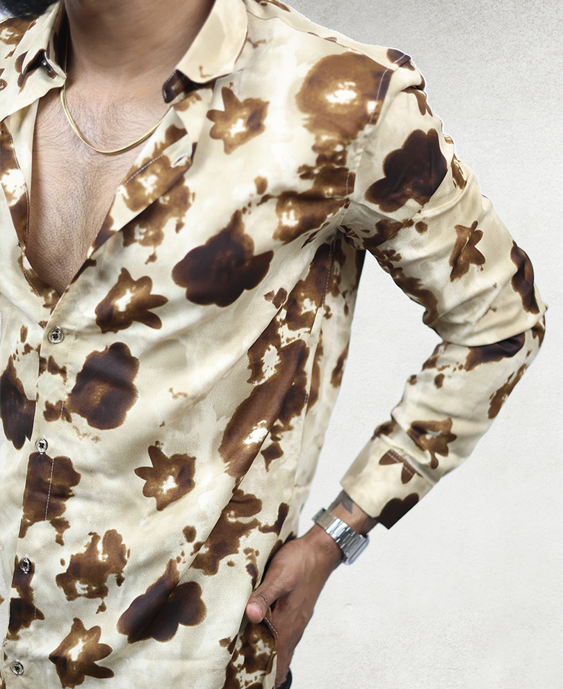 Brown Printed Shirt - Image 2