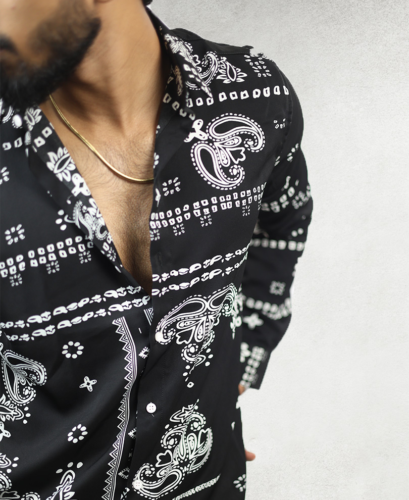 Black Printed Shirt - Image 2