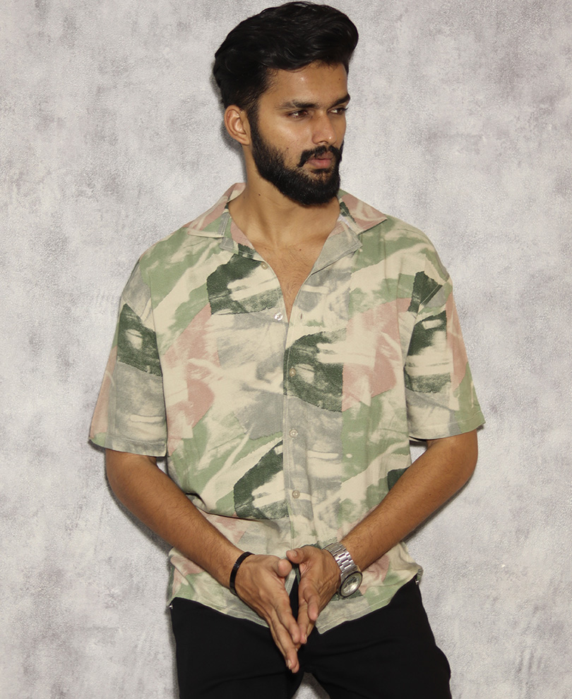 Multi Color Cuban Collar Printed Shirt 2