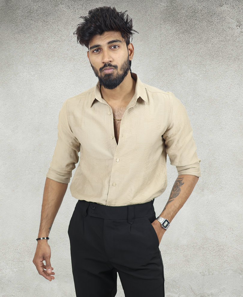 Cream Textured Shirt