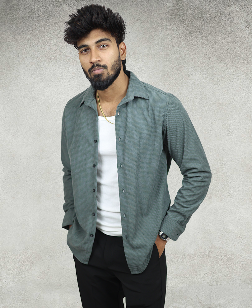 Pastel Green Corduroy Shirt