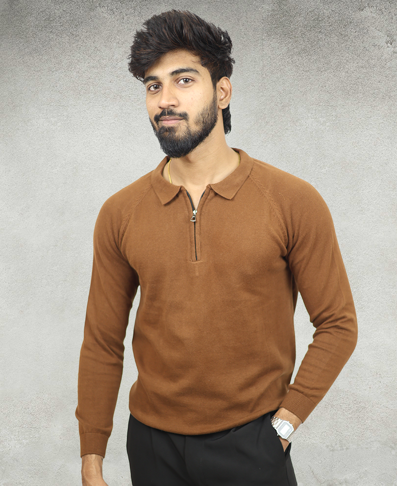 Brown Knitted Full Sleeve