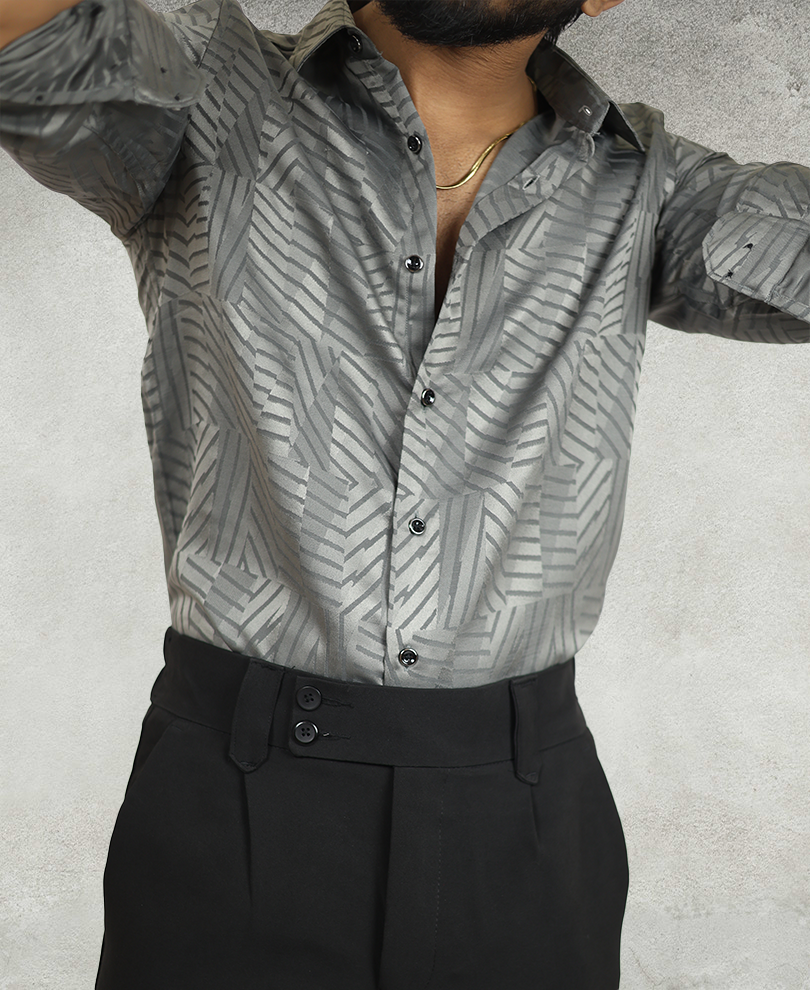 Grey Designer Shirt - Image 3
