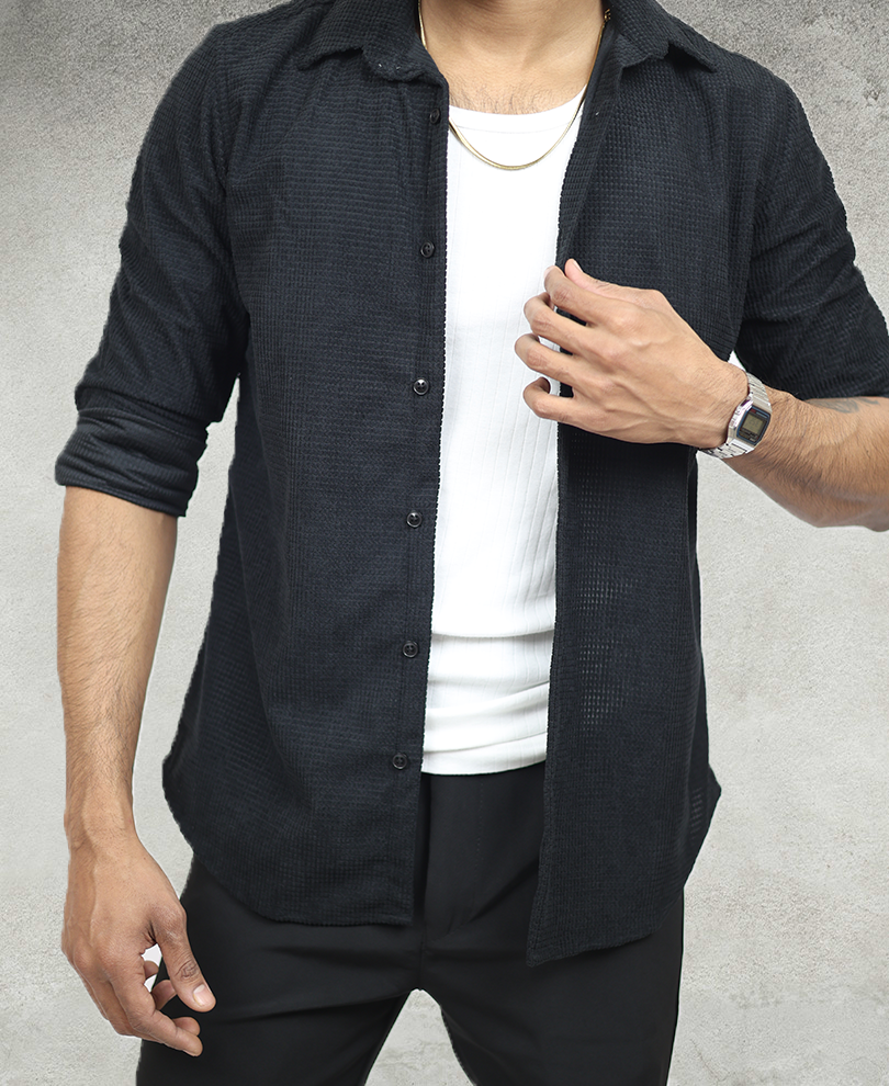 Black Corduroy Shirt - Image 3