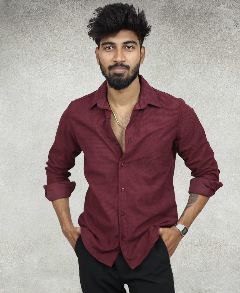 Maroon Corduroy Shirt