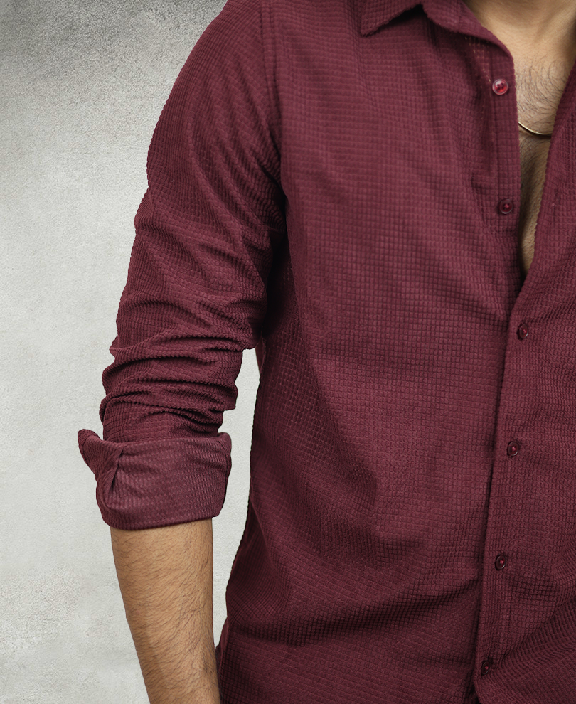 Maroon Corduroy Shirt - Image 3