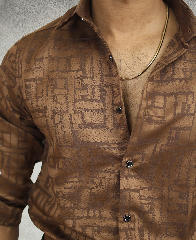 Brown Designer Shirt - Image 3